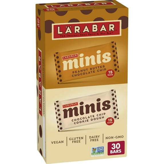 Pack of 2 - Lärabar Chocolate Mini Bars Variety Pack, Gluten Free Vegan Fruit & Nut Bars, 30 Ct, 1