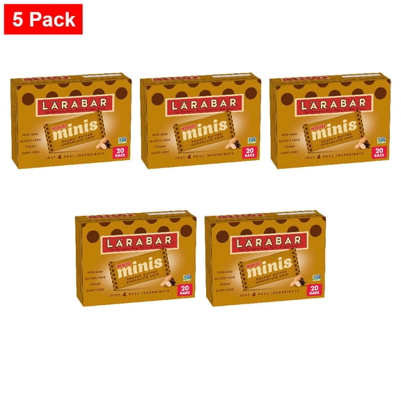 Larabar Minis Peanut Butter Chocolate Chip Fruit and Nut bars 20 ct / 0.78 oz - 5 Pack