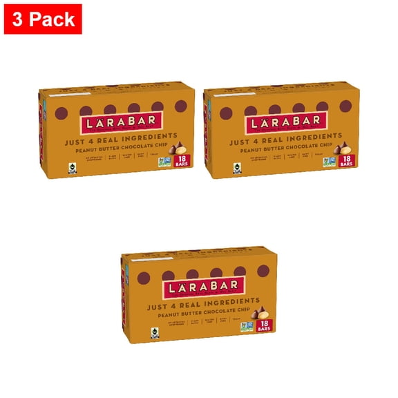 Larabar Peanut Butter Chocolate Chip Fruit and Nut bars 18 ct - 3 Pack