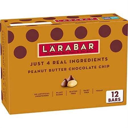LÃ„RABAR Peanut Butter Chocolate Chip, Gluten Free Fruit & Nut Bars, 12 ct