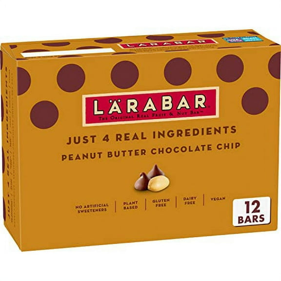 LRABAR Peanut Butter Chocolate Chip, Gluten Free Fruit & Nut Bars, 12 ct