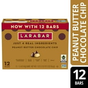 Larabar Peanut Butter Chocolate Chip Bars, Gluten Free and Vegan, 19.2 oz, 12 Count