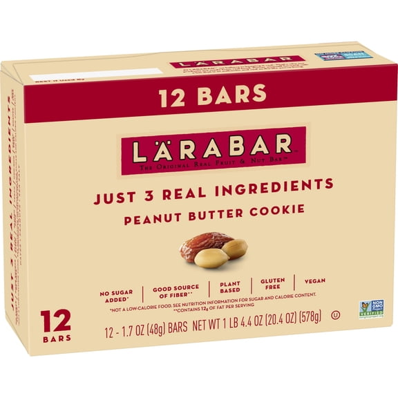 LaRabar Larabar Peanut Butter Cookie Fruit Nut Bars 12 Count 20.4 oz