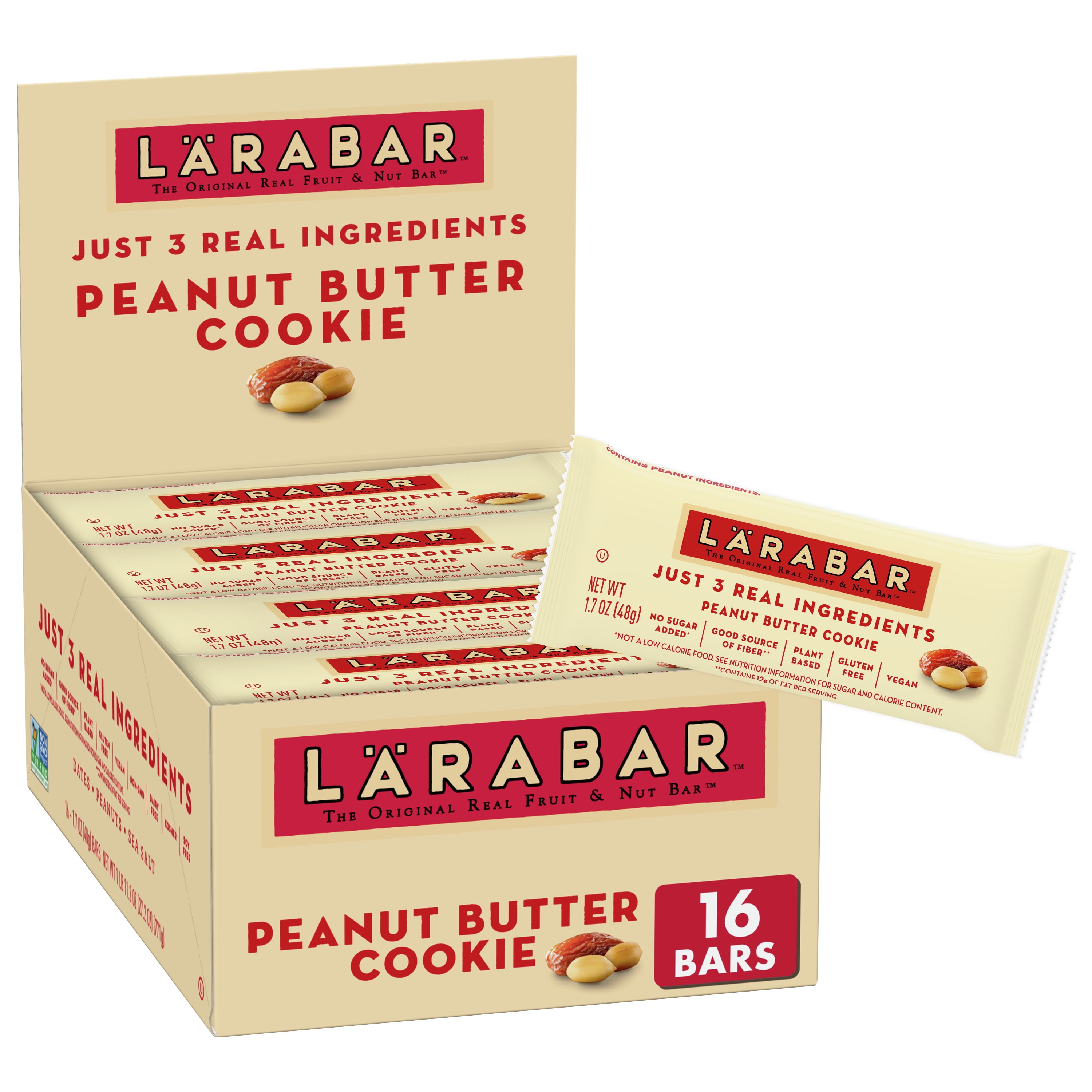 Larabar Peanut Butter Cookie, Gluten Free Vegan Fruit & Nut Bar, 16 Ct