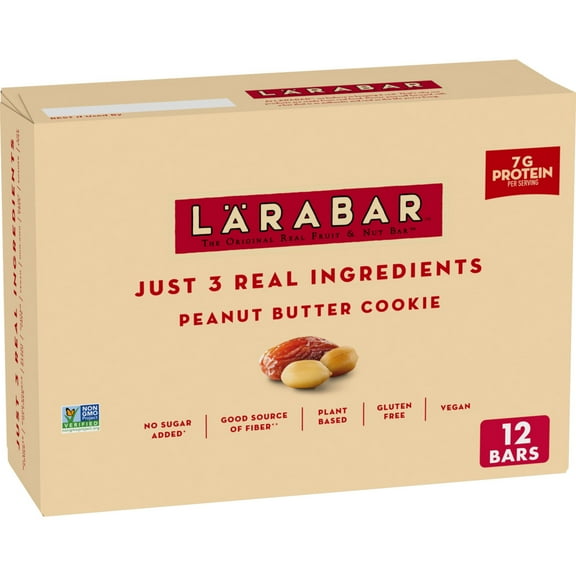 Larabar Peanut Butter Cookie, Gluten Free Vegan Fruit & Nut Bars, 12 ct