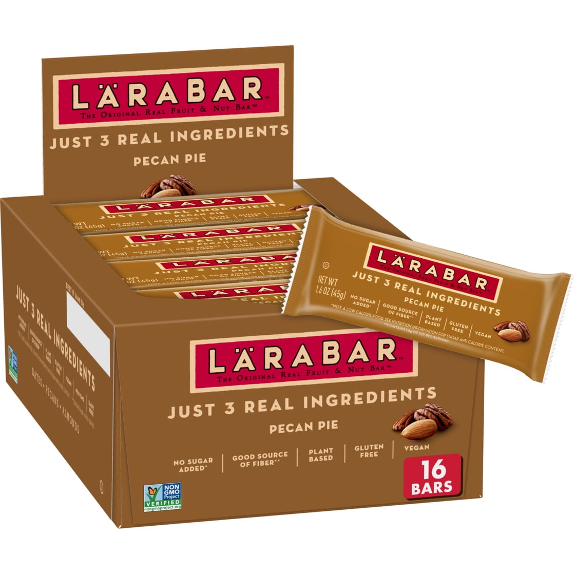 Larabar Pecan Pie, Gluten Free Vegan Fruit & Nut Bar, 1.6 oz Bars, 16 Ct
