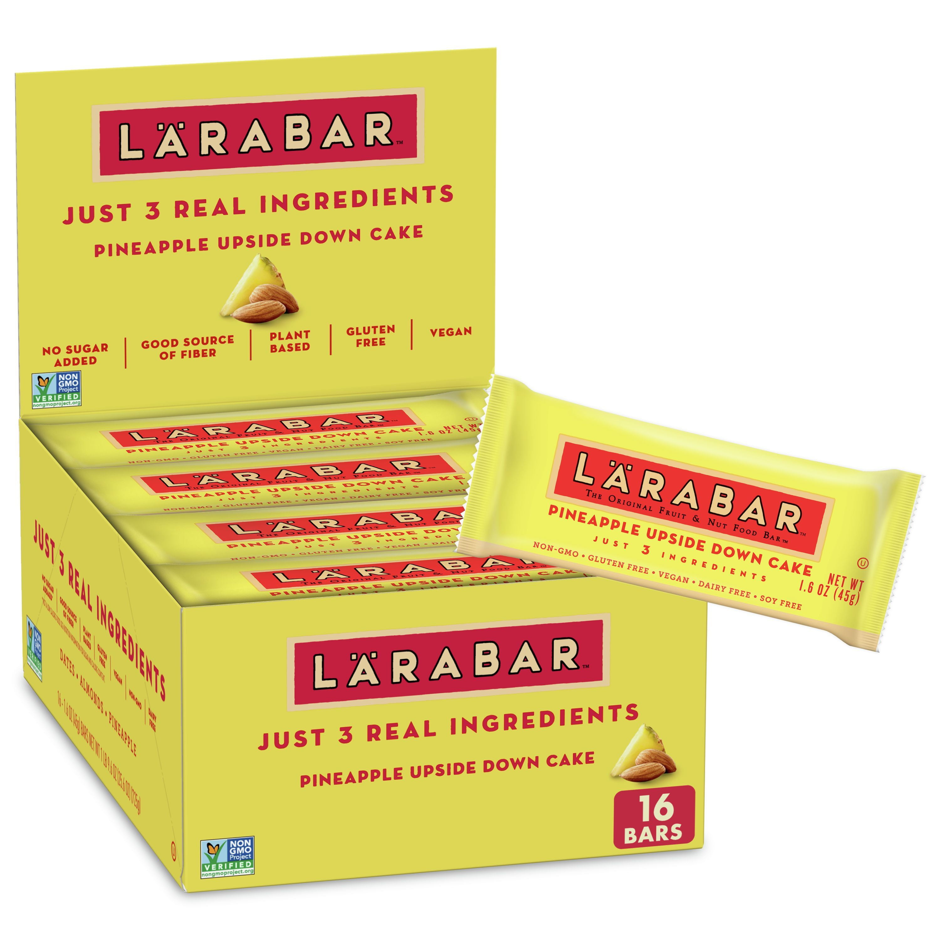 Larabar Pineapple Upside Down Cake, Gluten Free Vegan Fruit Nut Bars, 16 ct