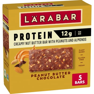 Larabar Peanut Butter Chocolate Protein Bars, 12g Protein, Gluten Free, 5 Ct, 7.95 oz