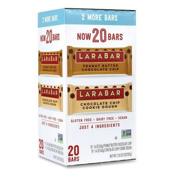 New Larabar The Original Fruit and Nut Food Bar, Assorted Flavors, 1.6 oz Bar, 20 Bars/Box, Ships in 1-3 Business Days
