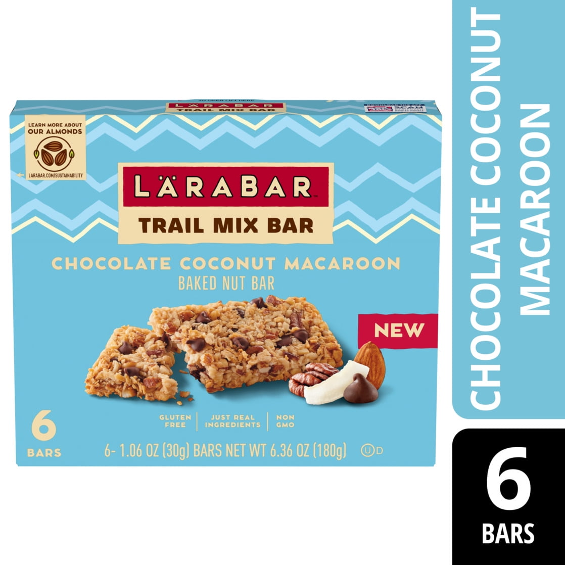 Larabar Trail Mix Bars, Chocolate Coconut Macaroon, Gluten Free Baked Nut Bar, 6 Ct, 6.36 oz