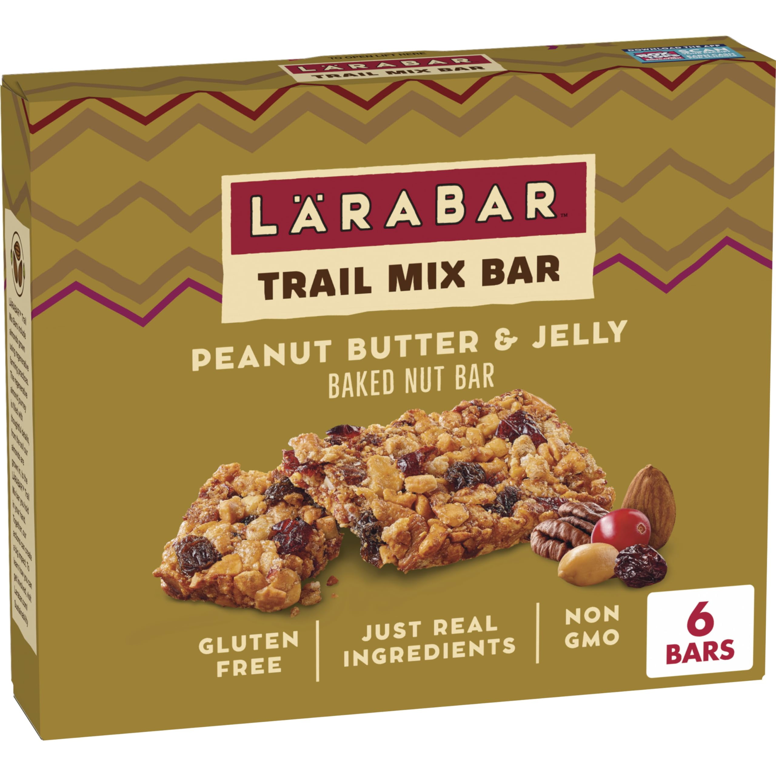 Larabar Trail Mix Peanut YPF5 Butter and Jelly Baked Nut Bars 6 CT