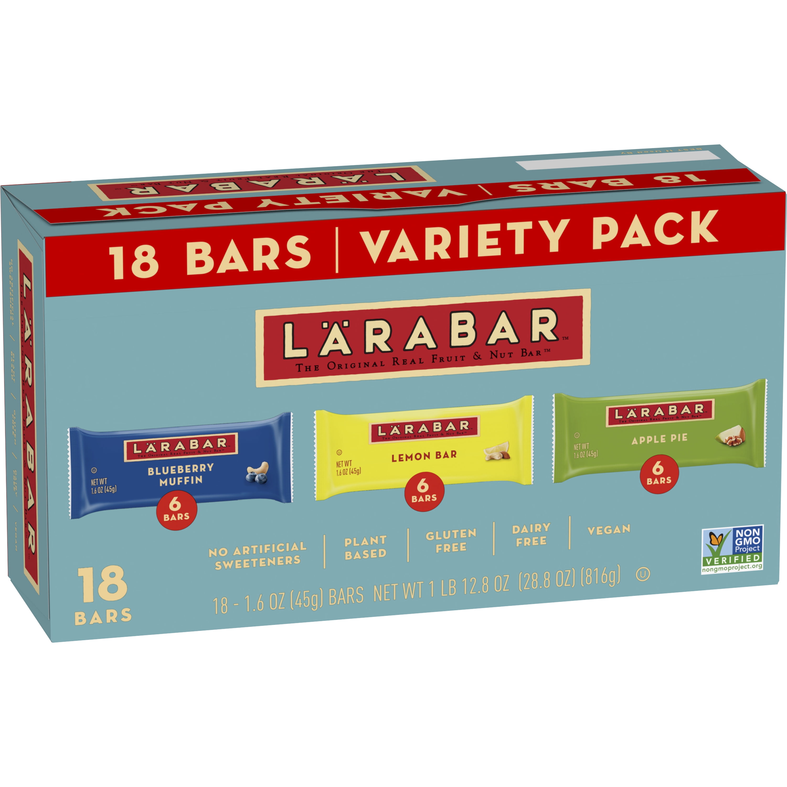 Larabar Variety Pack, Blueberry Muffin, Lemon Bar, Apple Pie, Fruit