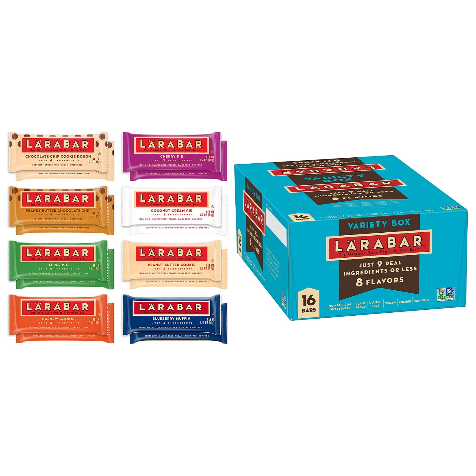 Larabar Variety Pack, Gluten BDF6&nbsp;Free Vegan Fruit & Nut Bars, 1.7 oz, 16 ct