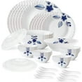 thumbnail image 1 of Larah 35 Pieces Gourmet Dinnerware Set for 6, Chip Resistant Tempered Opal Glass, White Dinner Plates and Bowls Set, Stain Resistant, Dishwasher & Microwave Safe Dinner set, Giftware, Service for 6, 1 of 5