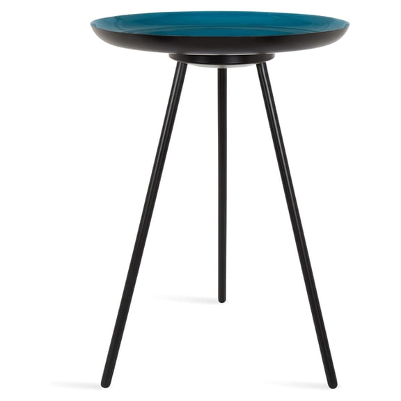 Laranya Modern Side Table, 15" x 15" x 22.5", Teal and Black, Chic Minimalist End Table Black/Teal 15x15x22.5
