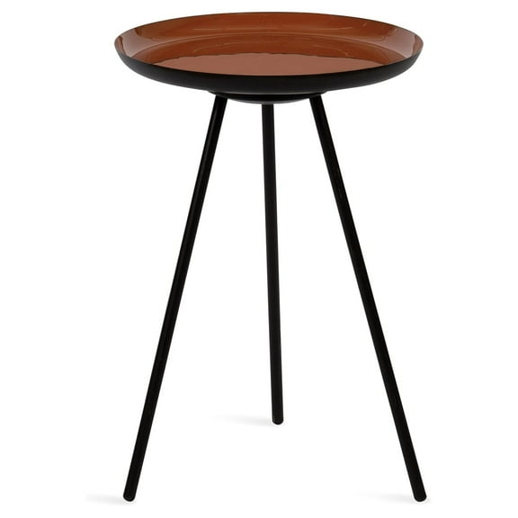Laranya Round Metal Side Table, 15x15x22.5, Red/Black Red / Black