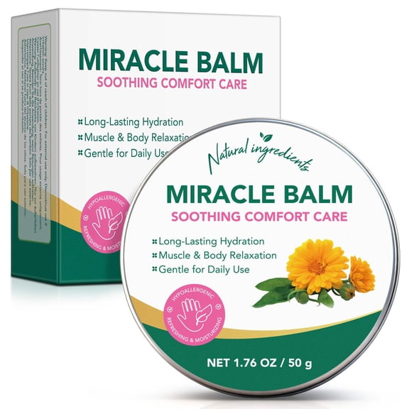 Laraspi Miracle Balm Soothing Massage Balm with Calendula, Moisturizing Botanical Formula, 50g