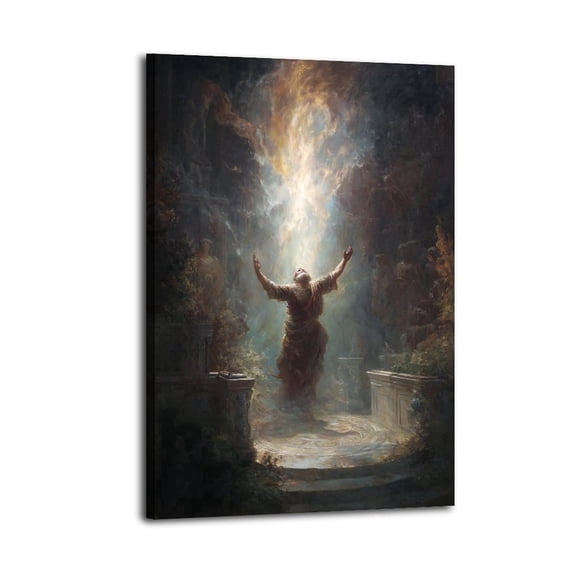 Larbulse Ancient Gothic Painting Canvas Wall Art Home Decor Poster Vintage Funny Print Picture Abstract Bedroom Living Room Kitchen Posters Decor