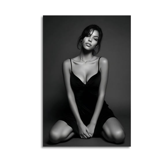 Larbulse Beautiful American Female Model Portrait Canvas Wall Art Home Decor Poster Vintage Funny Print Picture Abstract Bedroom Living Room Kitchen Posters Decor