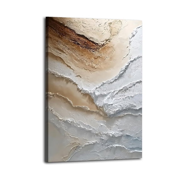 Larbulse Beige Sand Beach Brown Texture Canvas Wall Art Home Decor Poster Vintage Funny Print Picture Abstract Bedroom Living Room Kitchen Posters Decor
