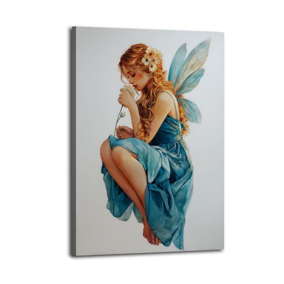 Larbulse Fairy Wing Beautiful Canvas Wall Art Home Decor Poster Vintage Funny Print Picture Abstract Bedroom Living Room Kitchen Posters Decor