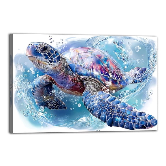 Larbulse Sea Turtle Bubble Water Swirl Canvas Wall Art Home Decor Poster Vintage Funny Print Picture Abstract Bedroom Living Room Kitchen Posters Decor