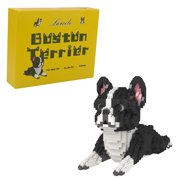 Larcele Micro Building Blocks Animal Set, Christmas Gifts Birthday Present, DIY 3D Building Toy Bricks Kit, 812 Pieces KLJM-02 Boston Terrier