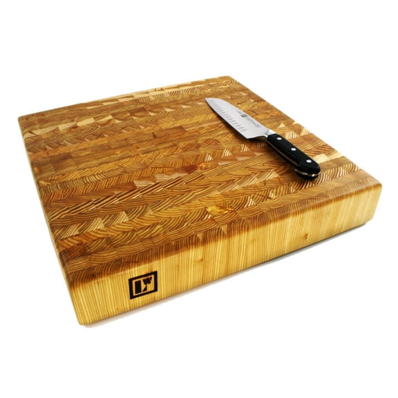 Larch Wood End Grain Butcher Block 18 x 18 x 3