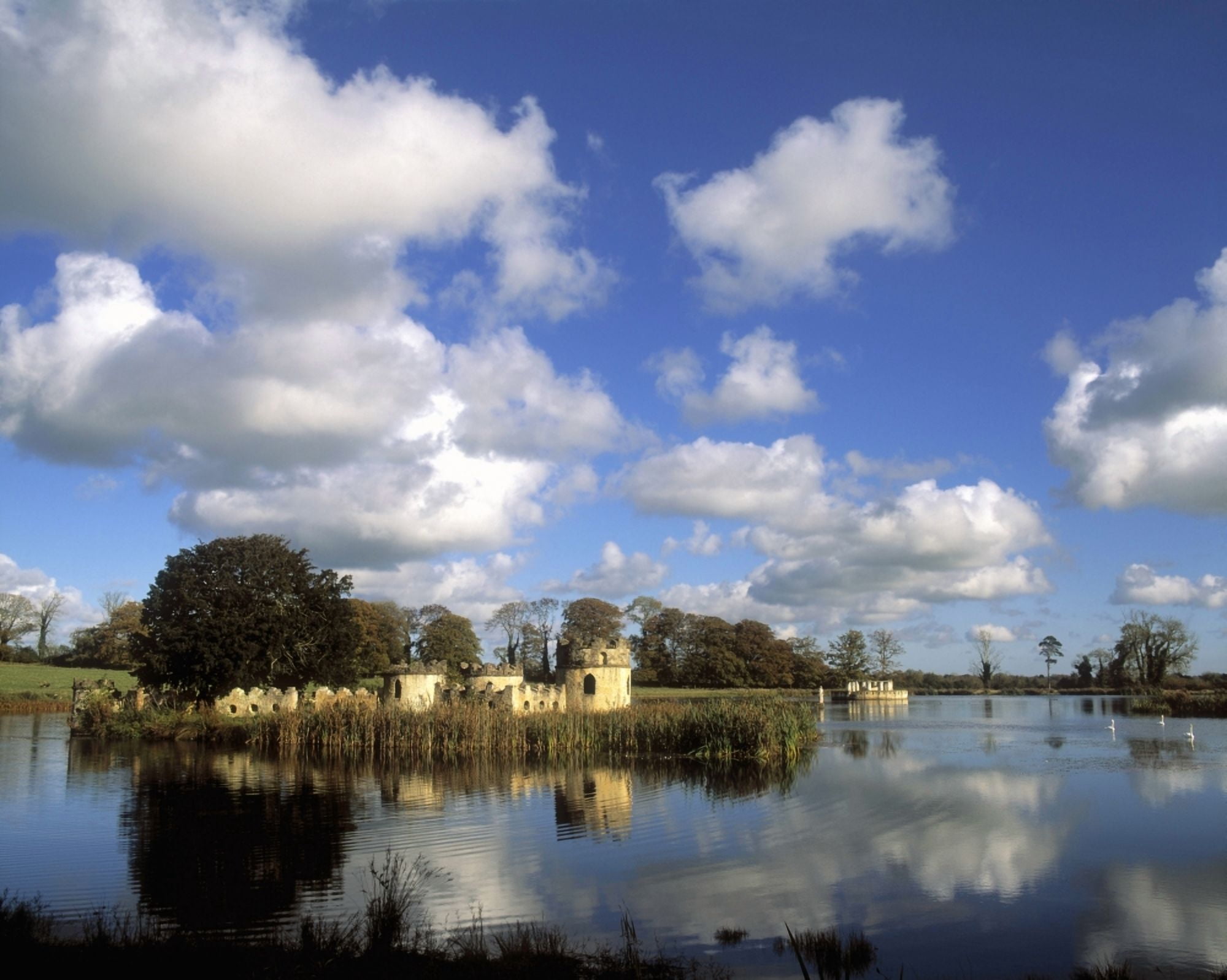 Larchill Arcadian Garden Co Kildare Ireland Lake Island And Follies Canvas Art - The Irish Image Collection Design Pics (16 x 13)