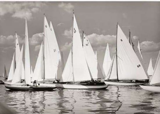 Larchmont Race Week 1946 Canvas Art - Mystic Seaport (20 x 28)