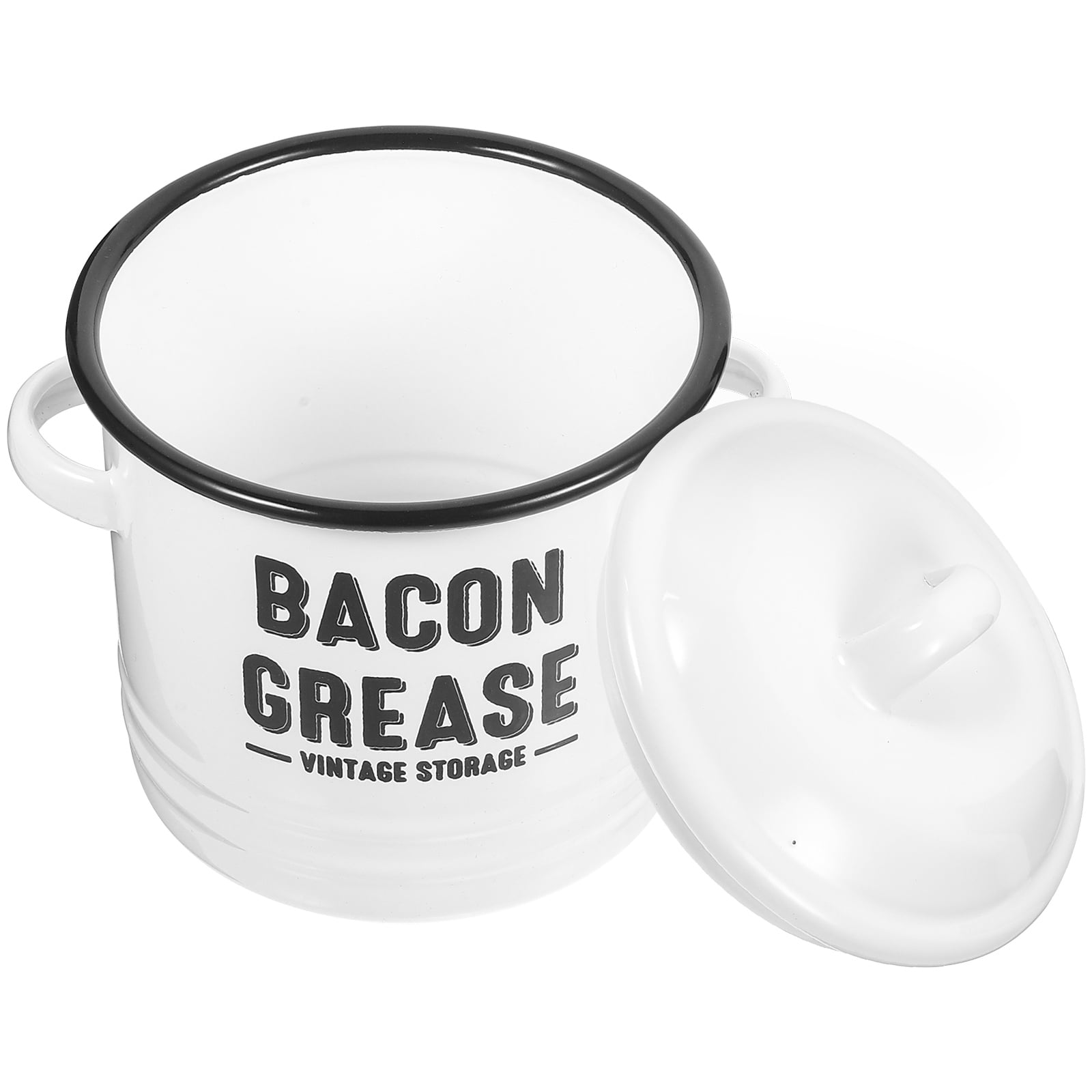 Lard Can Cooking Oil Container Storage Canister Mug Cookie Jar Enamel