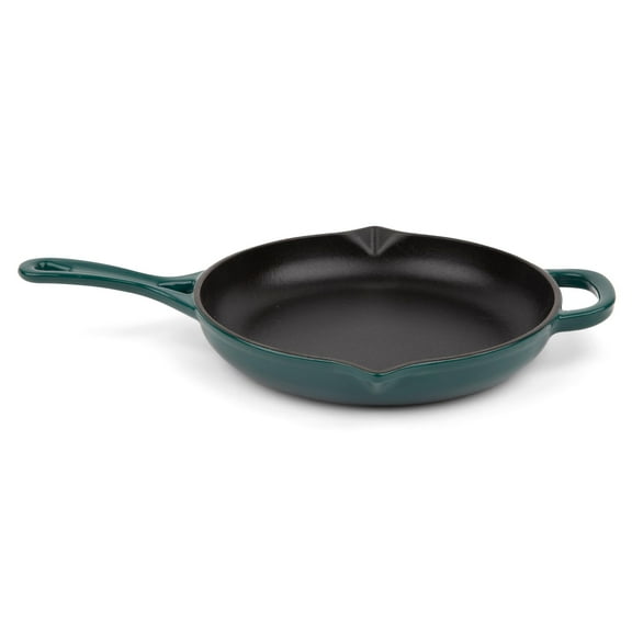 Larder & Vine 10 inch Enameled Cast Iron Frying Pan | Non Stick, Non Toxic, Oven Safe 500F