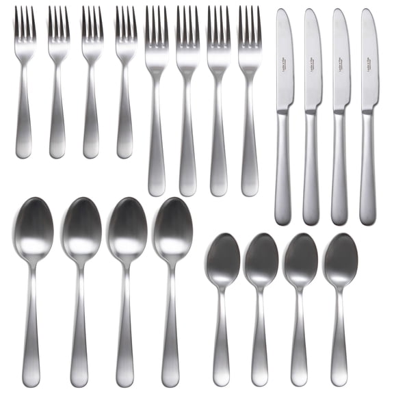 Larder & Vine 20 Piece Flatware Set for 4 | 18/10 Stainless Steel | Forks, Spoons, Knives