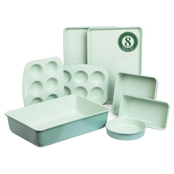 Larder & Vine 8 Piece Bakeware Set | Nonstick Cake, Sheet, Muffin, and Bread Pans