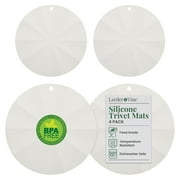 Larder & Vine Silicone Pot Holders 4 Pack | Non-Slip Grip, Heat Safe 450F, Stain Resistant