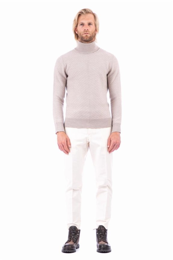 Diagonal Wool Turtleneck Sweater (Men's)