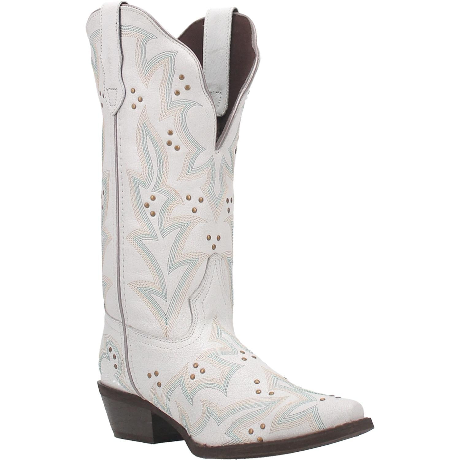 Bottes Cowgirl Laredo Ladies - Taille US 6.5, Largeur M - Noir Avec Fleur Blanche - Neuf Avec Emballage