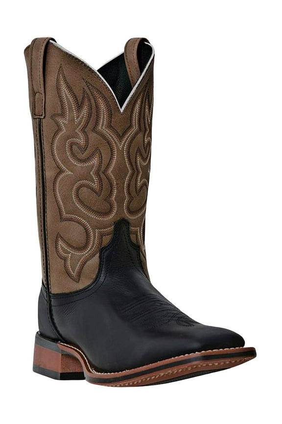 Men's Basic Stockman Western Boot Broad Square Toe Black 7.5 D(M) US