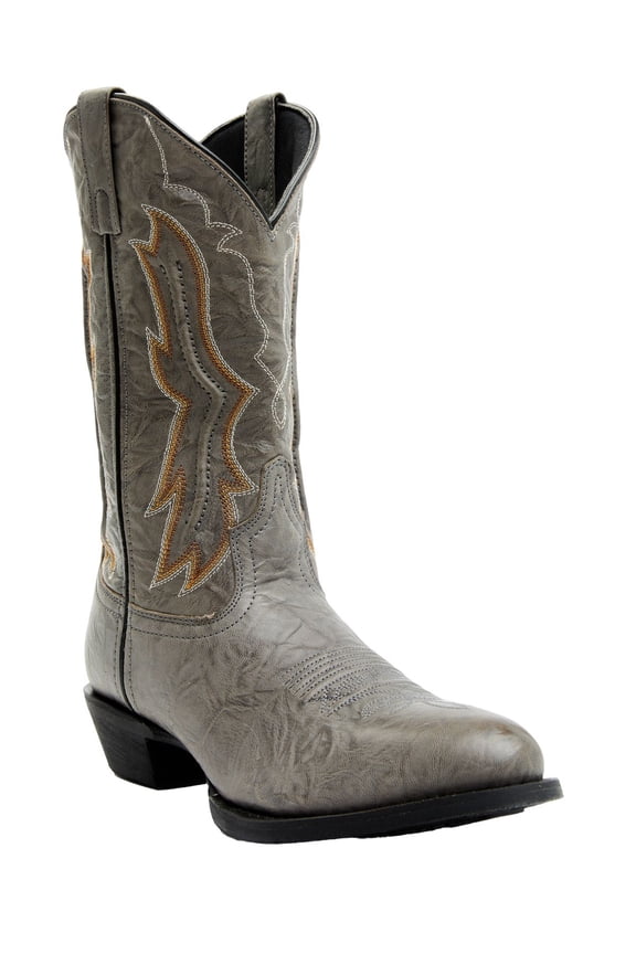 Men's Fancy Stitch Western Boot Round Toe Grey 8 D(M) US