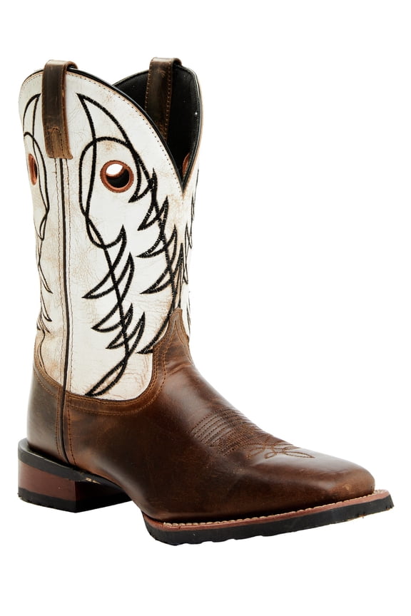 Men's Ripley Western Performance Boot Broad Square Toe Brown 8.5 D(M) US