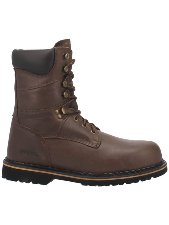Men's Chain Dark Brown Electrical Round Steel Toe Work Boots 88344