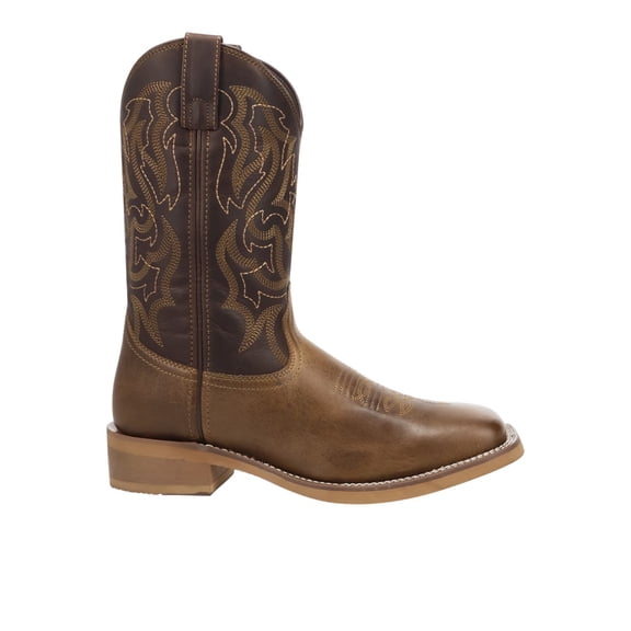 Laredo Mens Chisholm Leather Pull On Square Toe Cowboy Mid Calf Boots