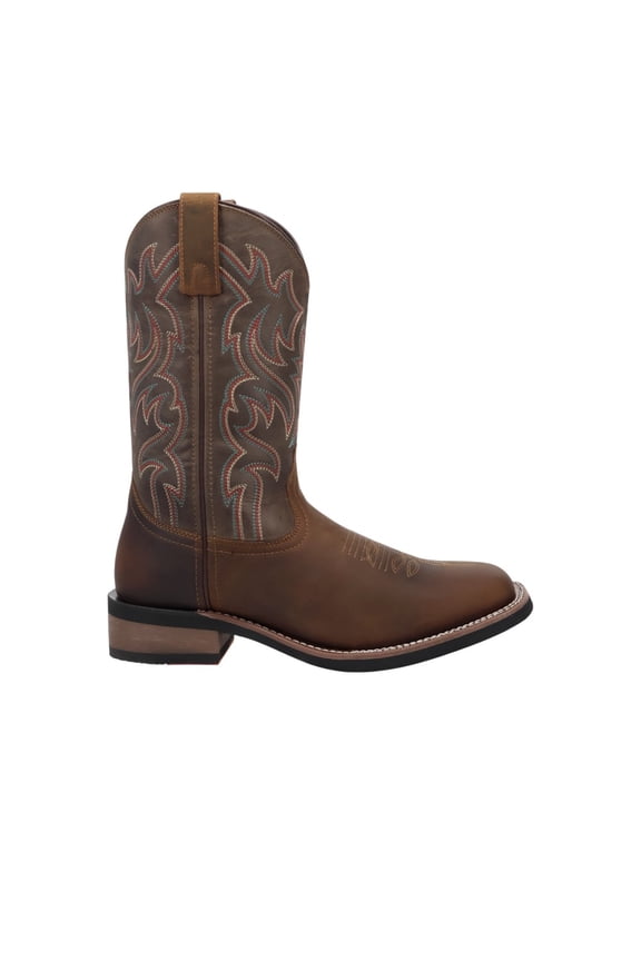 Mens Decatur Square To Square Toe Pull On Cowboy  Mid Calf Boots