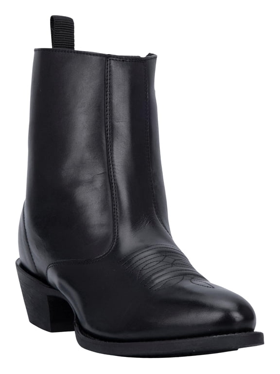 Men's Men'S Side Zipper Western Boot Round Toe Black 11 EE US