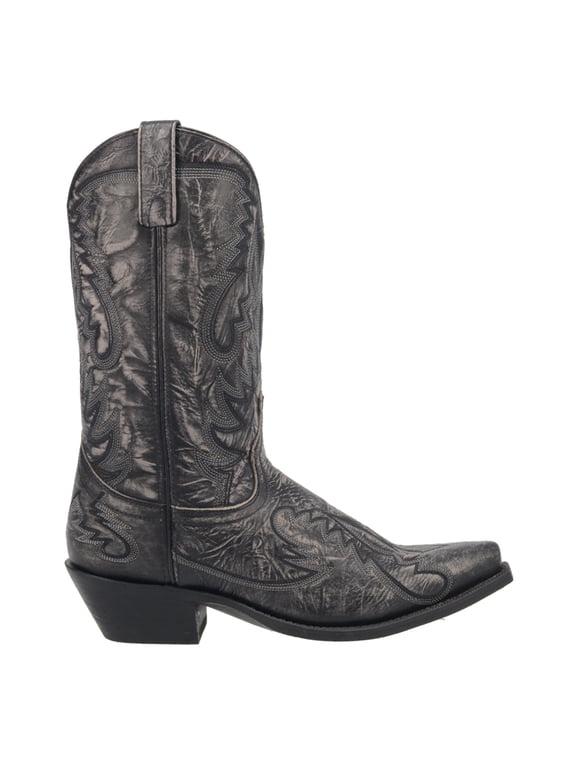 Laredo Men's Garrett Distressed Western Boot Snip Toe Black 12 EE US