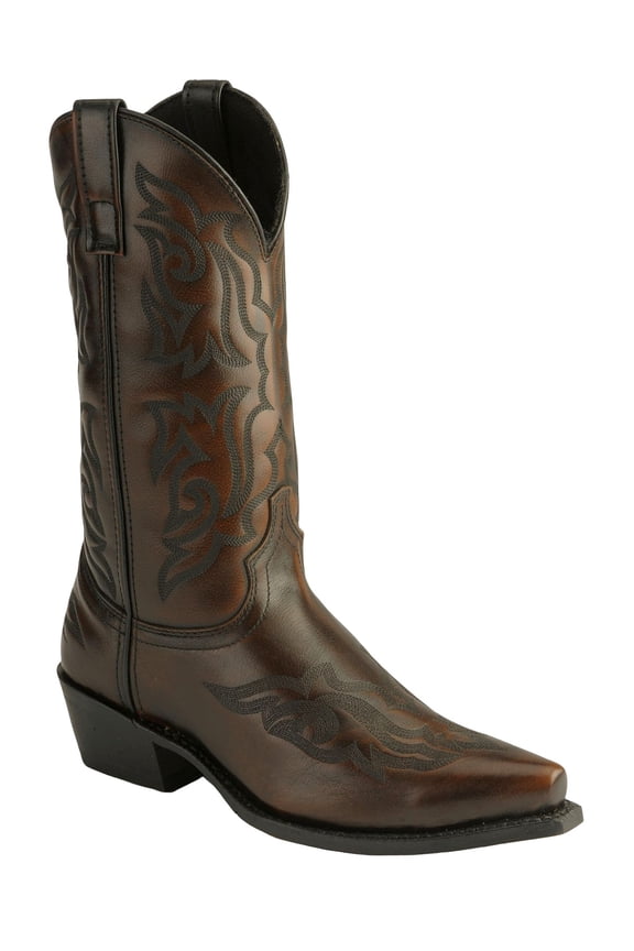 Men's Hawk Western Boot Snip Toe Burnt Apple 10.5 EE US