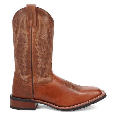 Laredo Mens Orleans Embroidered Square Toe Pull On Cowboy  Mid Calf Boots