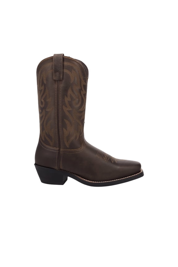 Mens Outlaw Forge Leather Pull On Square Toe Cowboy  Mid Calf Boots