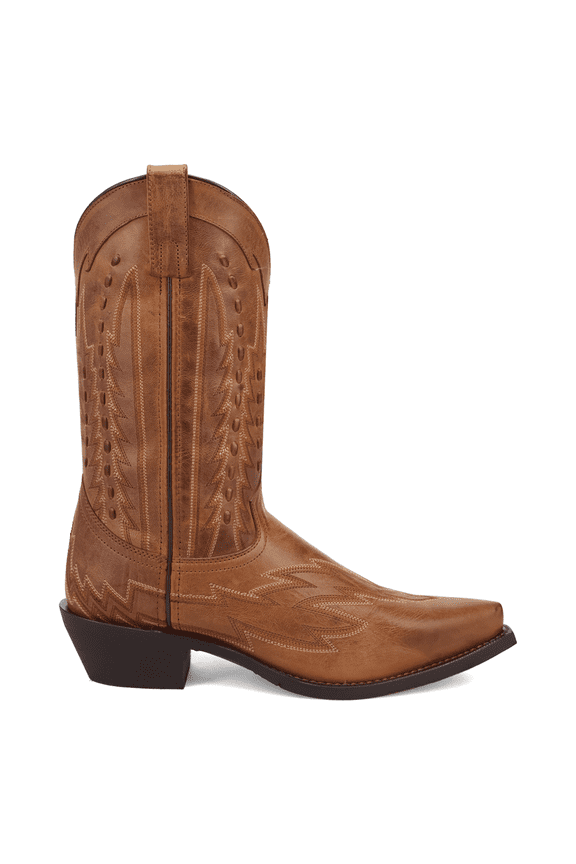 Mens Silverdale Embroidered Snip Toe Pull On Cowboy Mid Calf Boots
