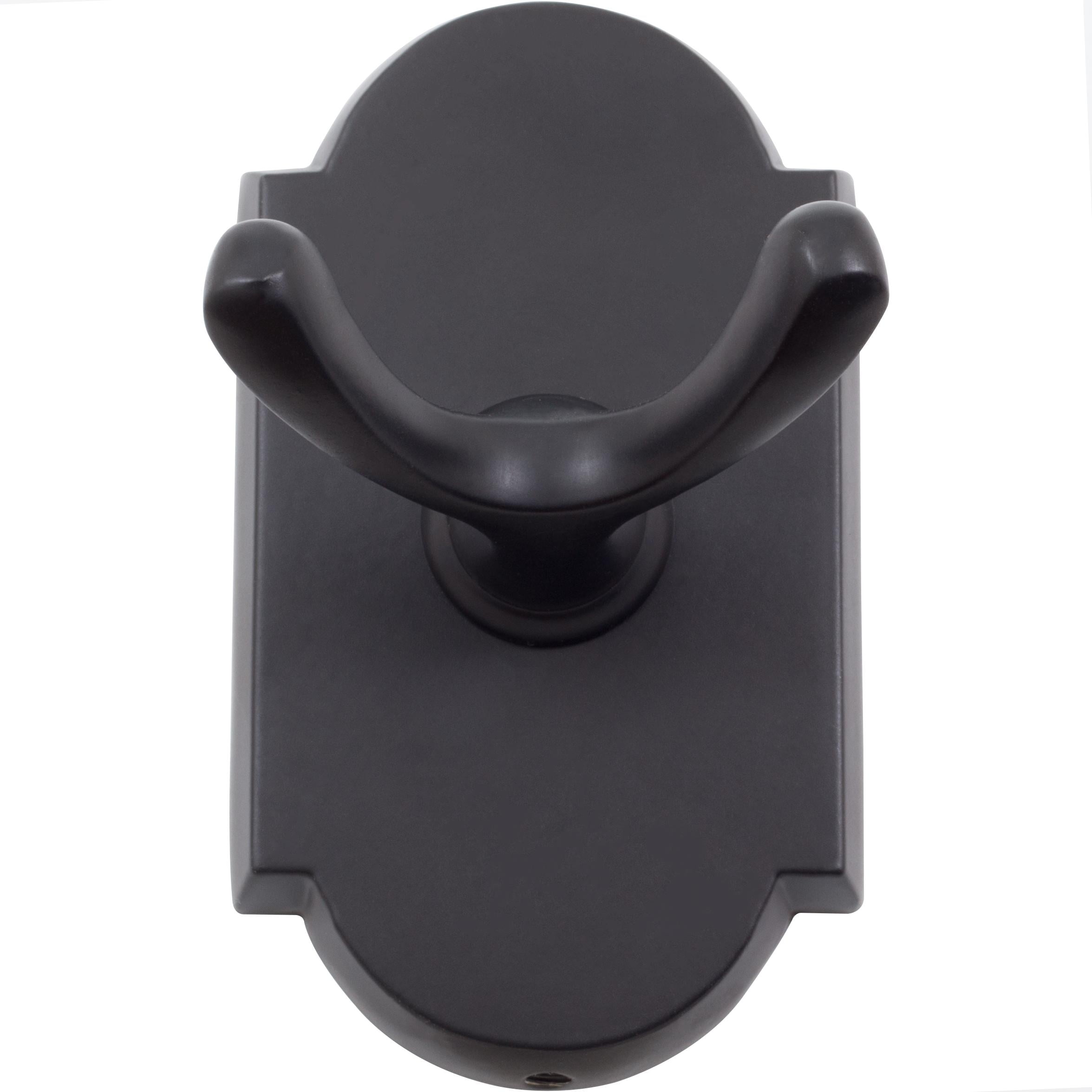 Matte Black Double-Pronged Wall Mounted Robe Hook